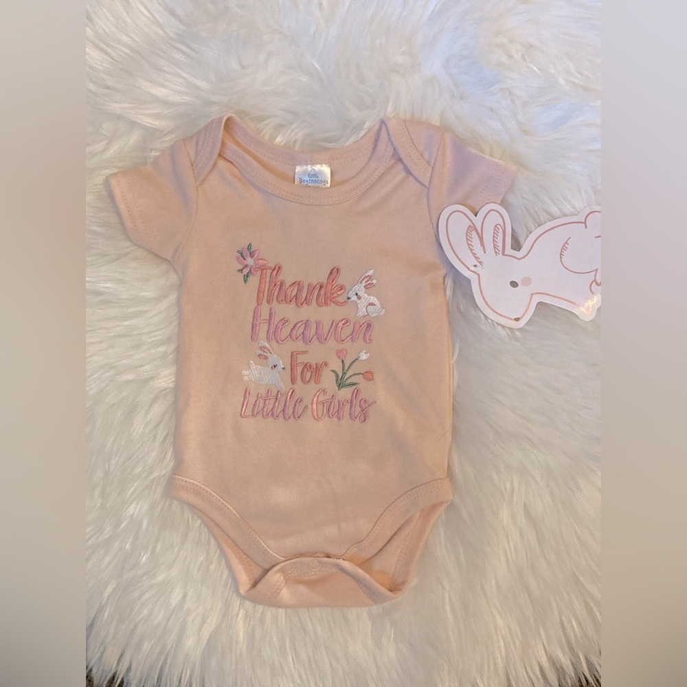 “Thank Heaven for little girls” 3month Easter onesie
